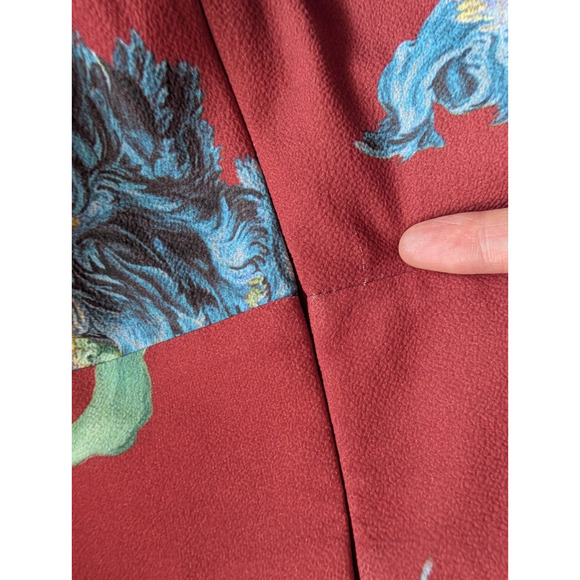 NWD Patbo Floral print Ruffle Side Slit Maxi Dress Size 2 Red V-neck #1D454 - Picture 12 of 14